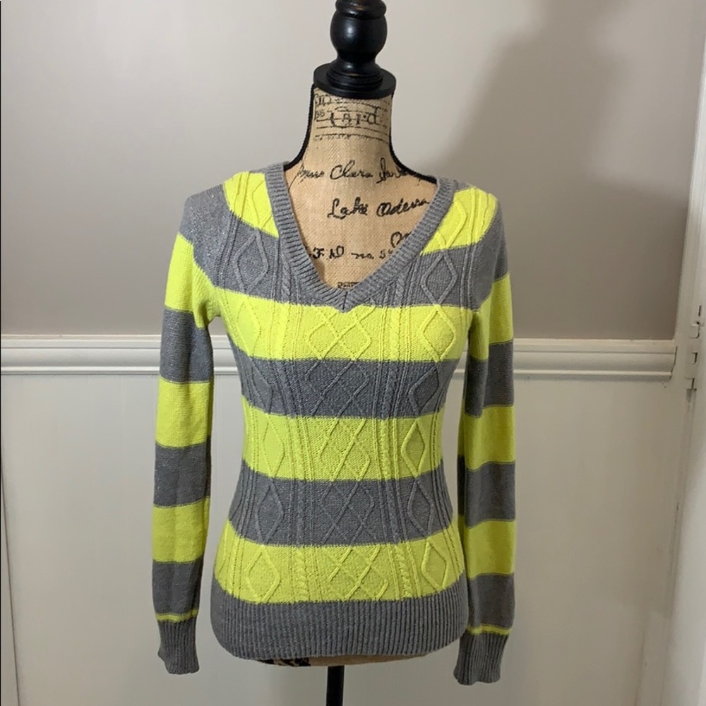 ⭐️ 7 for $25⭐️ Neon Yellow Stripe Sweater